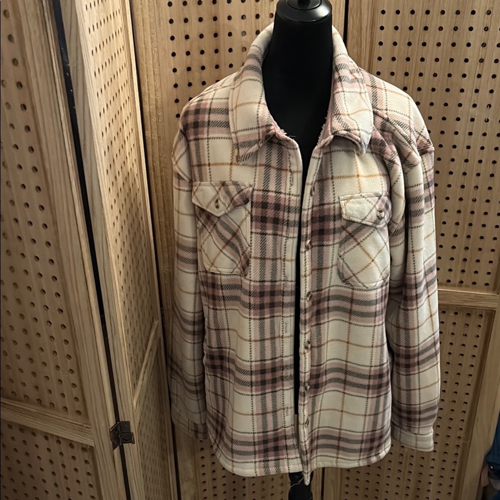 Plaid‎ Button-Up Shirt Jacket